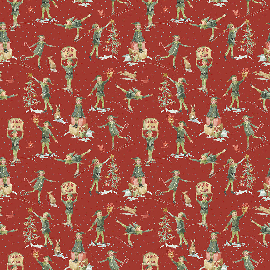 Riley Blake Designs | Santa's Fair | Elves | Red | CD19203-RED