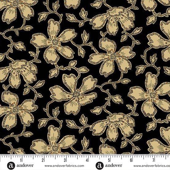 Andover | Carolina | Jo Morton | Vermicular Floral | Black