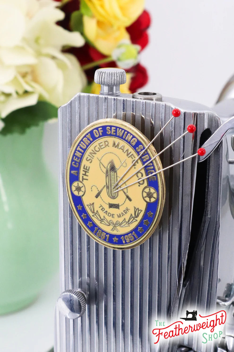 Needle Minder, PIN PAL - 100-Year Badge Singer Centennial - Singer Featherweight
