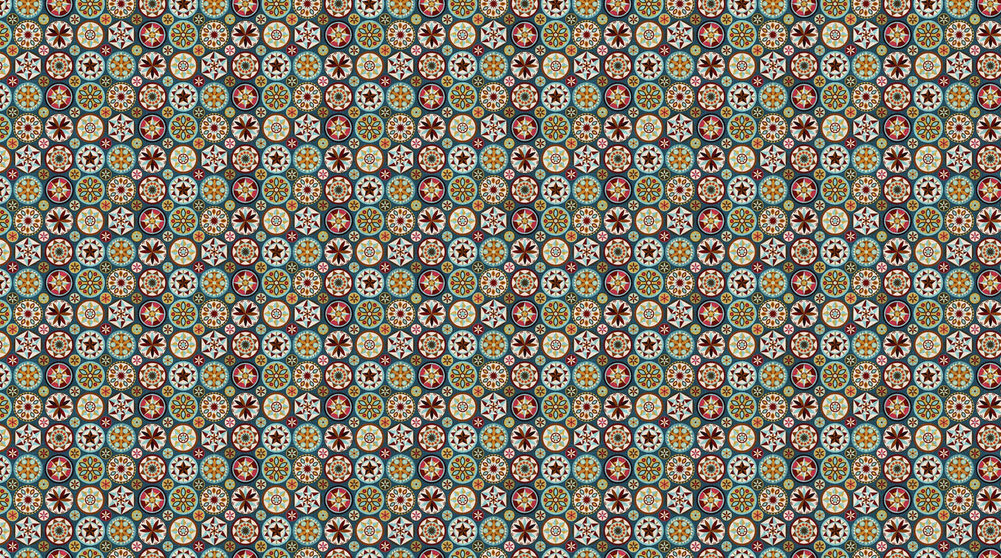 Northcott | Barn Quilts | Circles | Blue Multi
