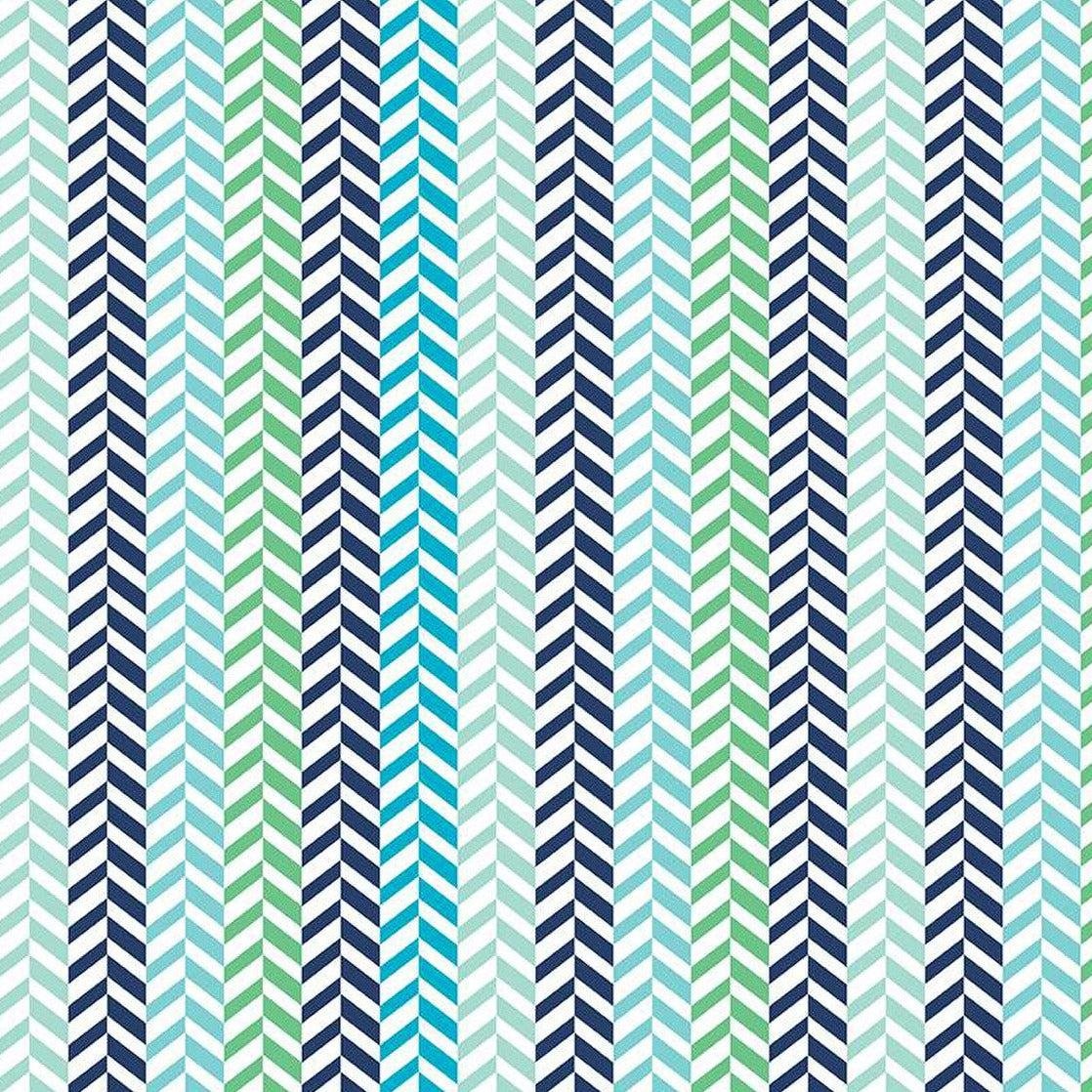 Riley Blake Effervescence Herringbone - Blue |Multi