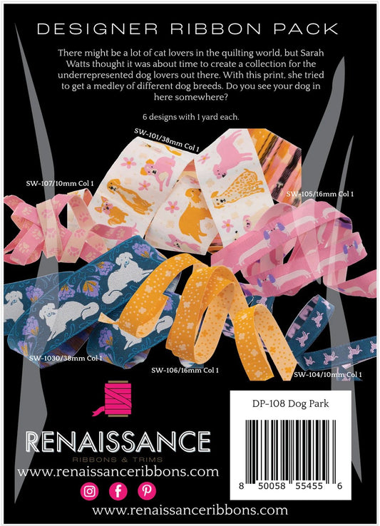 SARAH WATTS - DOG PARK - DESIGNER PACK - 6 RIBBONS