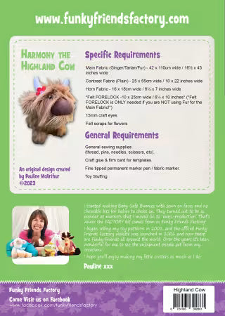 Harmony the Highland Cow Sewing Pattern