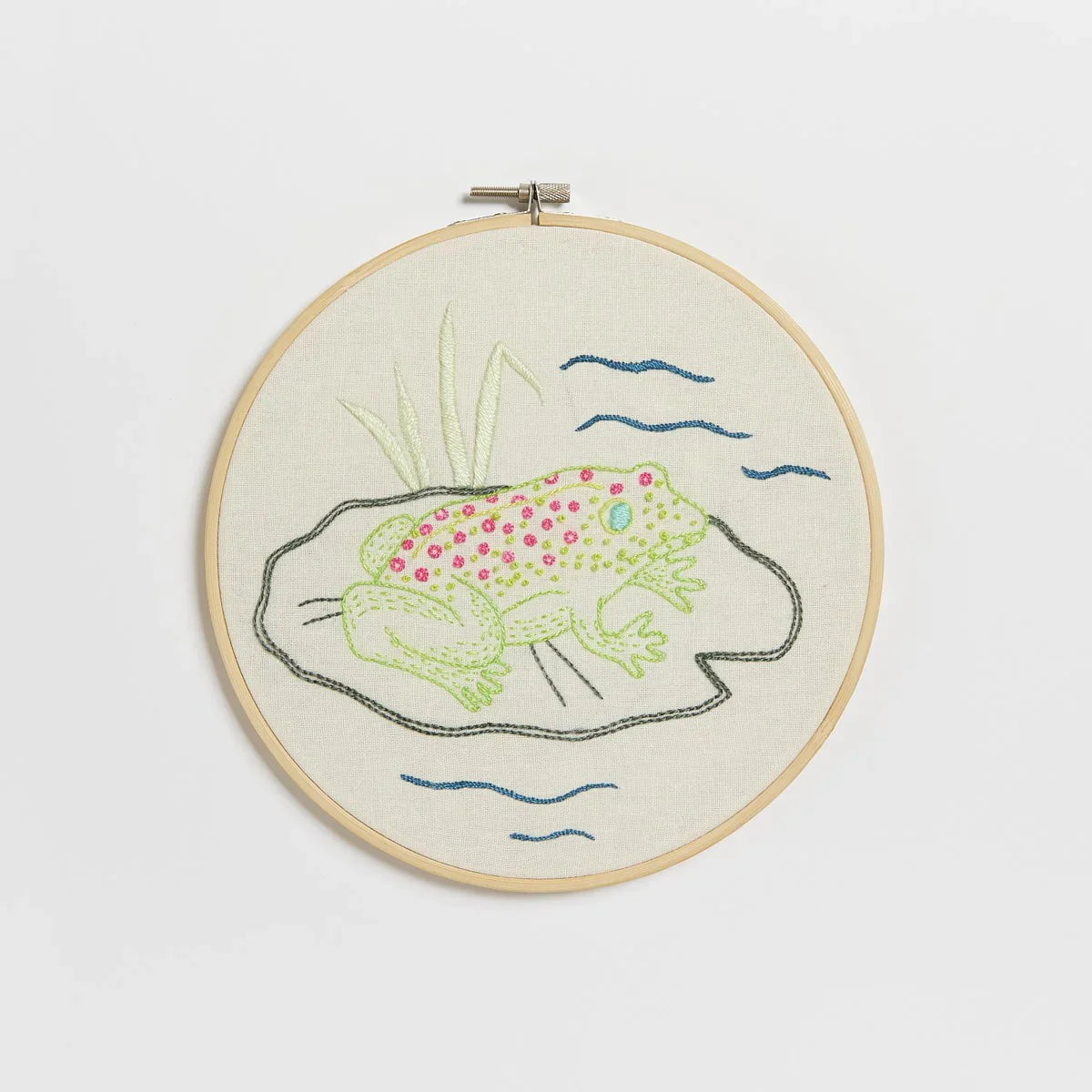 Trailhead Yarns | Un-Kit Embroidery Canvas | 8" Frog