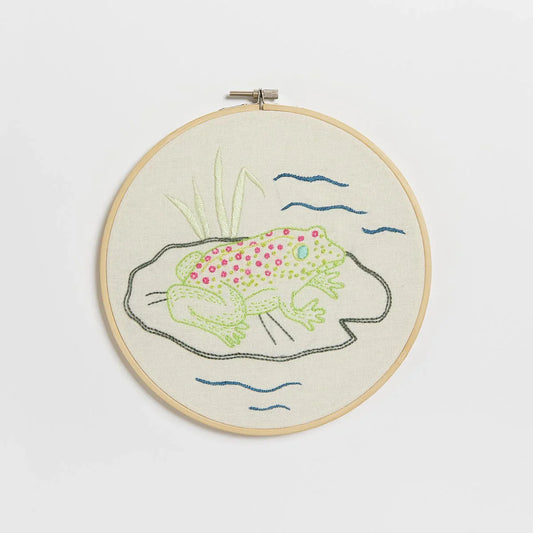 Trailhead Yarns | Un-Kit Embroidery Canvas | 8" Frog