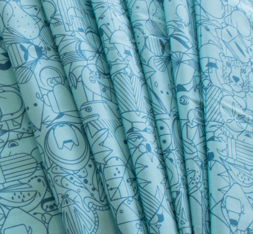 Birch Fabric | Charley Harper | End Papers | Blue Raspberry | Poplin Fabric