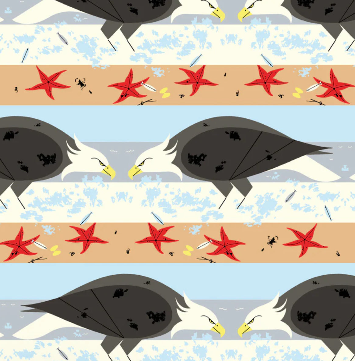 Birch Fabric | Charley Harper | Coastal Eagle | Poplin Fabric
