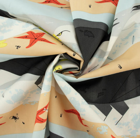 Birch Fabric | Charley Harper | Coastal Eagle | Poplin Fabric