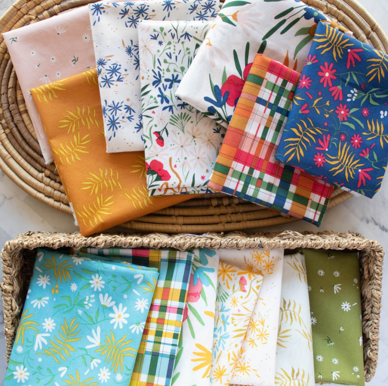 Birch Fabric | Wild Fronds Meadow | FAT QUARTER Bundle | 7 | Kate Capone