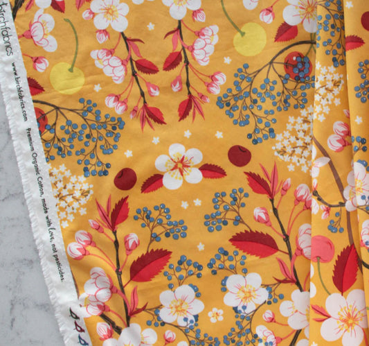 Birch Fabric | Oana Befort | Flowering Trees | Poplin Fabric