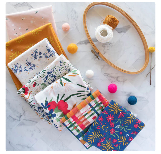 Birch Fabric | Wild Fronds Meadow | FAT QUARTER Bundle | 7 | Kate Capone