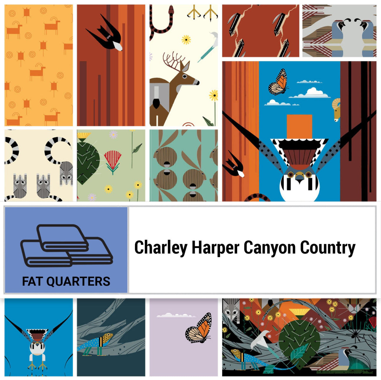 Charley Harper | Canyon Country | Fat Quarter Bundle (11 pcs + 1 panel)