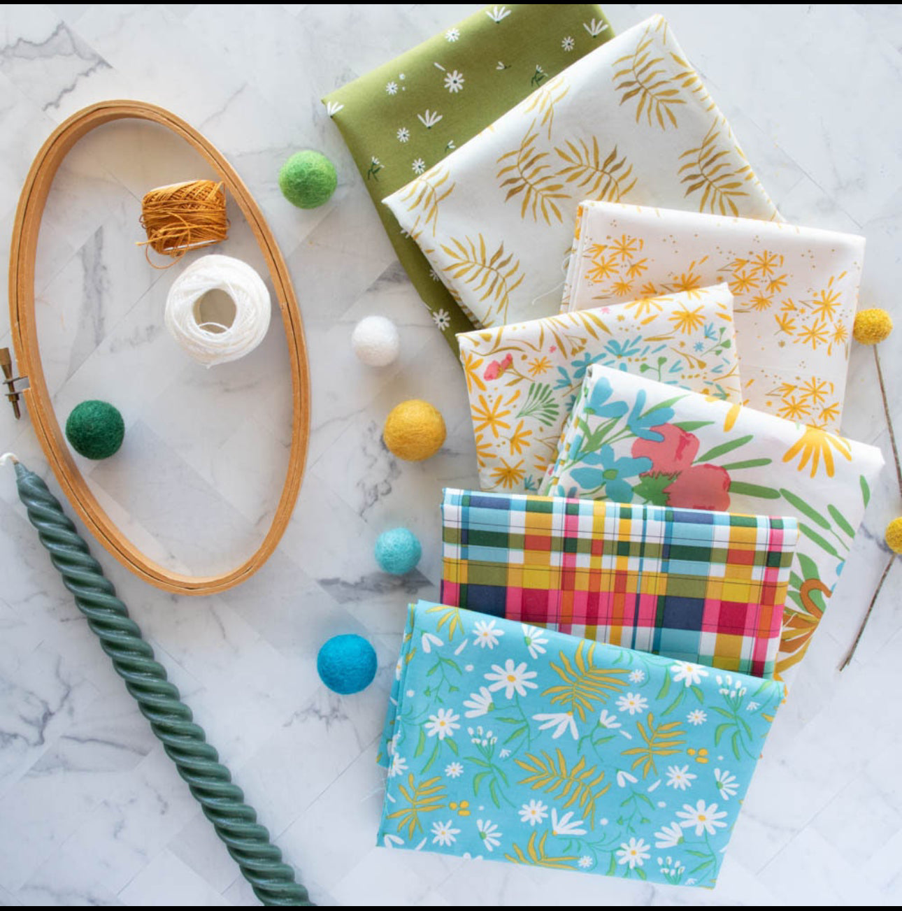 Birch Fabric | Wild Fronds Meadow | FAT QUARTER Bundle | 7 | Kate Capone