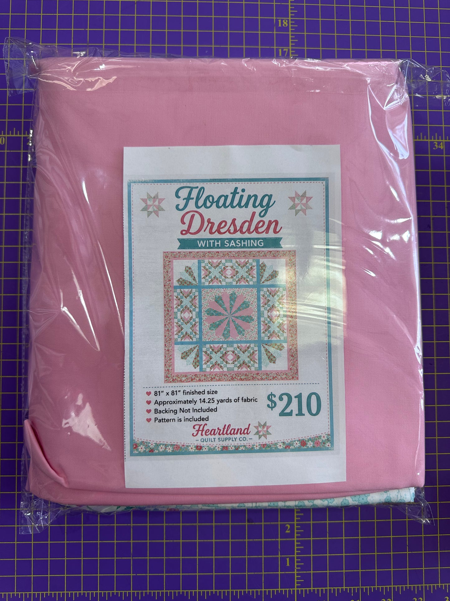 Quilt Kit | Floating Dresden Quilt Kit – With Sashing | Lorelai Kuecker Fabric and Handcut by Heartland Quilt Supply Co.