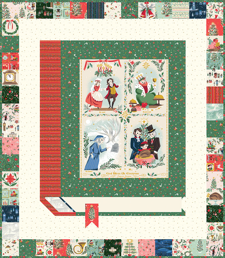 Riley Blake Designs | Carol | Carol A Dickens' Christmas Panel Quilt Kit | KT-19050