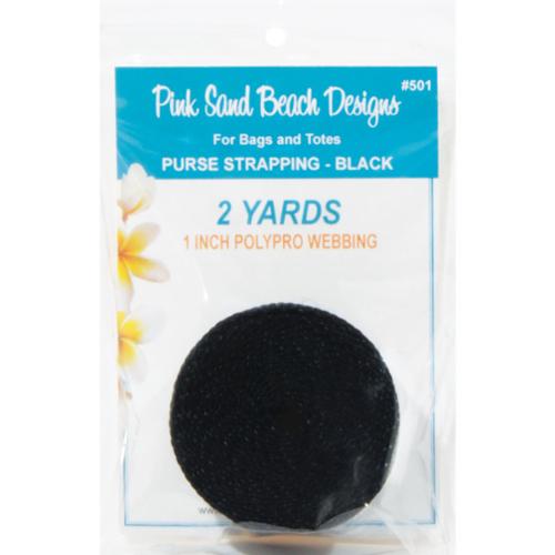 Webbing | 1" Purse Strapping | BLACK | Pink Sands Beach Design