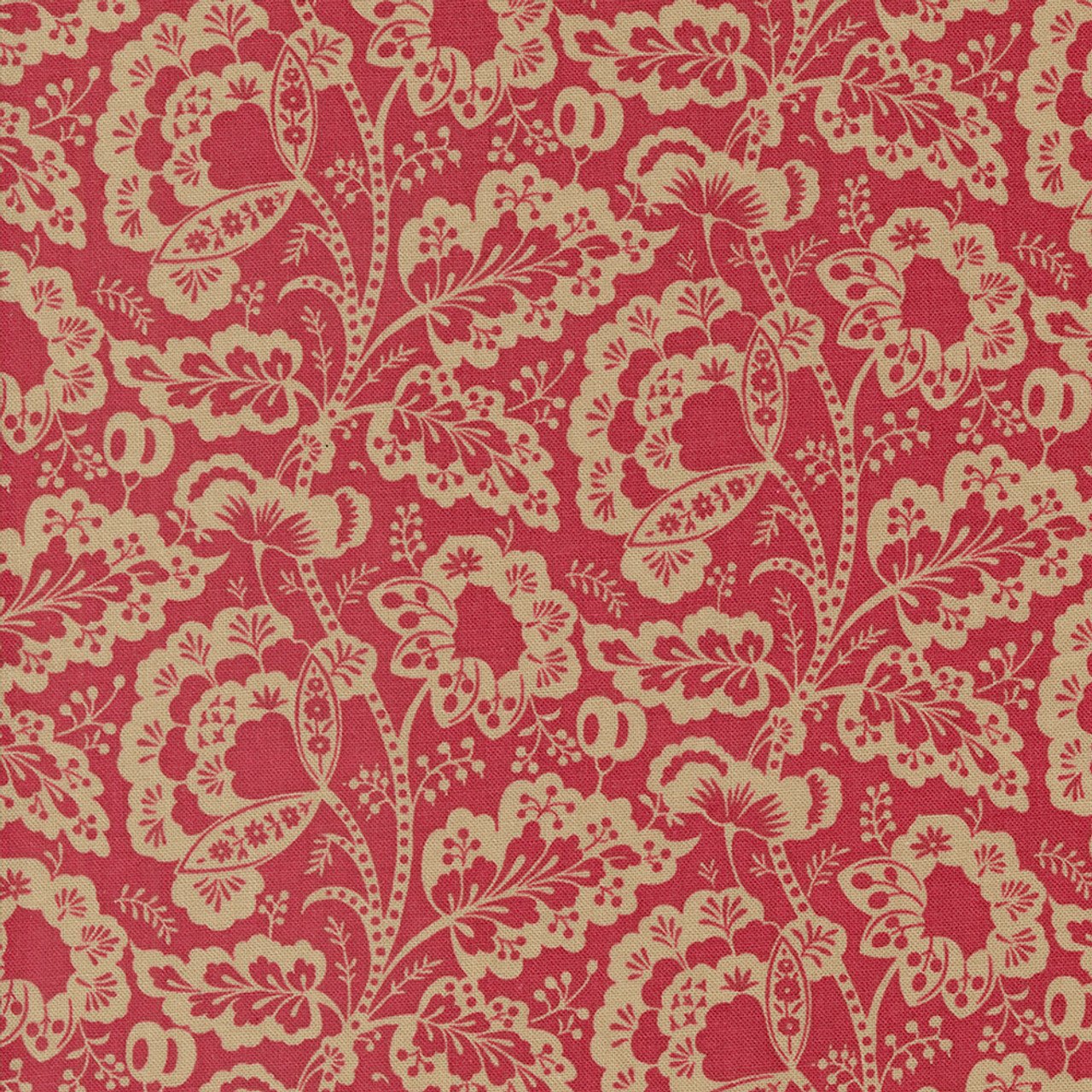 Moda | Rouenneries Trois | French General | Jolie Flowers and Foliage | Rouge Red