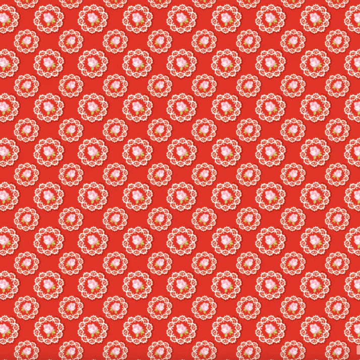 Poppie Cotton | Market Day | MK24565 | Doily Red