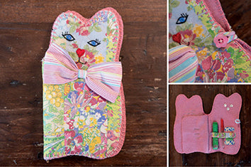 Modern Prairie Garden Collage Patchwork Cat Sewing Kit - MPCSGAR