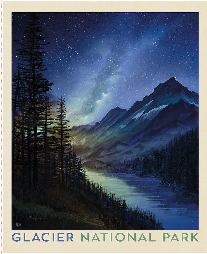 Riley Blake Designs | National Parks | National Parks Digitally-Printed 35 1/2" x 43 1/2" Glacier Poster Panel | PD17705-PANEL