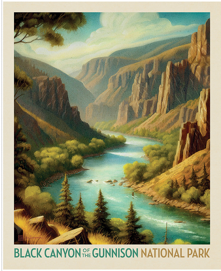 Riley Blake Designs | National Parks | National Parks 35 1/2" x 43 1/2" Black Canyon of the Gunnison Poster Panel | PD19143-PANEL