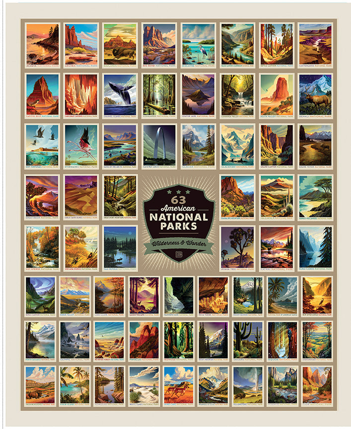 Riley Blake Designs | National Parks | National Parks 54" x 72" Wilderness & Wonder Panel | PD19158-PANEL