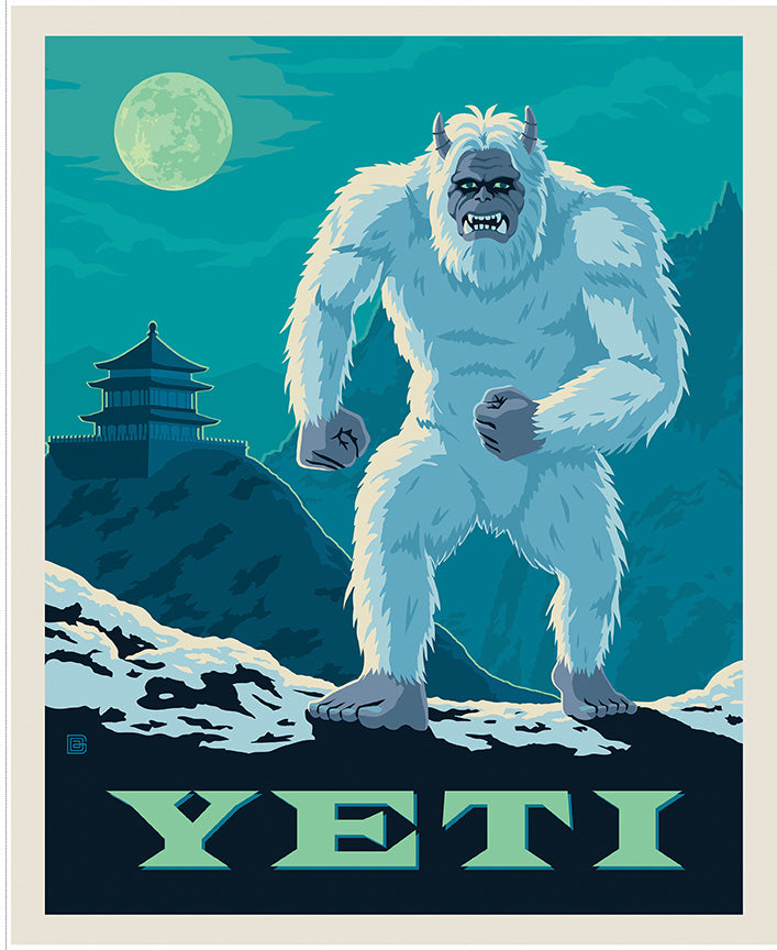 Riley Blake Designs | Legends of the National Parks | Legends of the National Parks 35 1/2" x 43 1/2" Yeti Panel | PD19175-PANEL