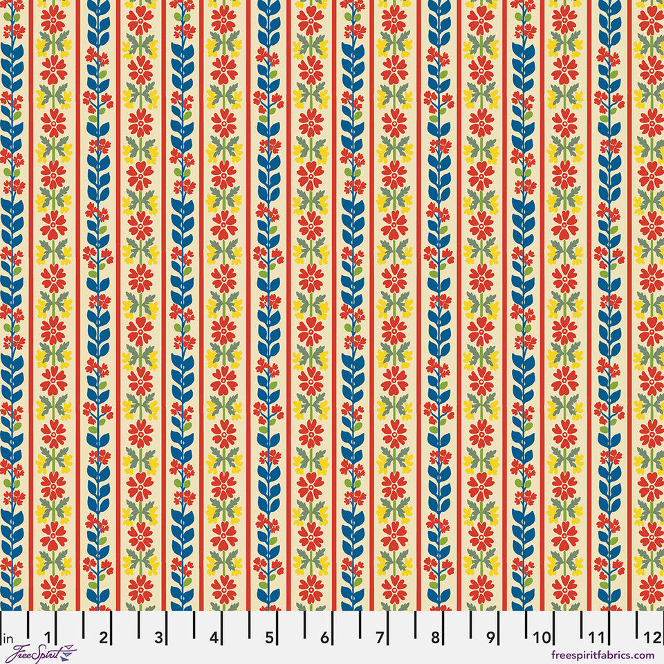 Stripe - Tea Stannie & Lloyd FreeSpirit cotton fabric