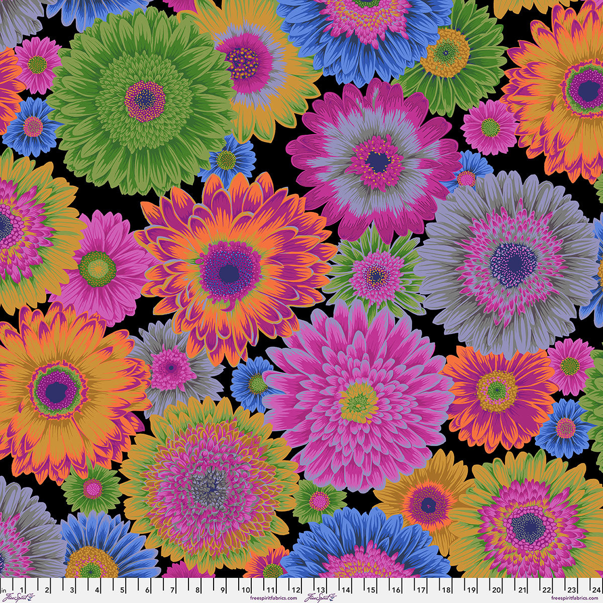FreeSpirit | Kaffe Fassett Collective August 2026 | Gerbera Daisies | Dark | PWPJ139.DARK