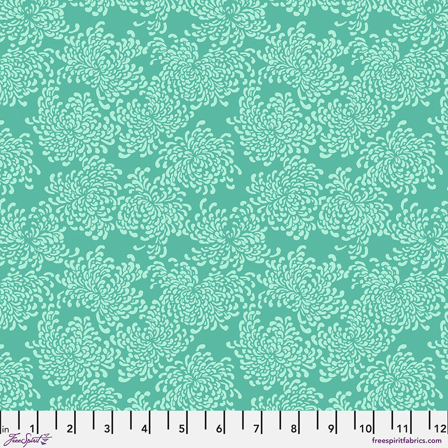 Free Spirit | Snow Leopard Designs | Summer Blossoms - Aqua || Utopia