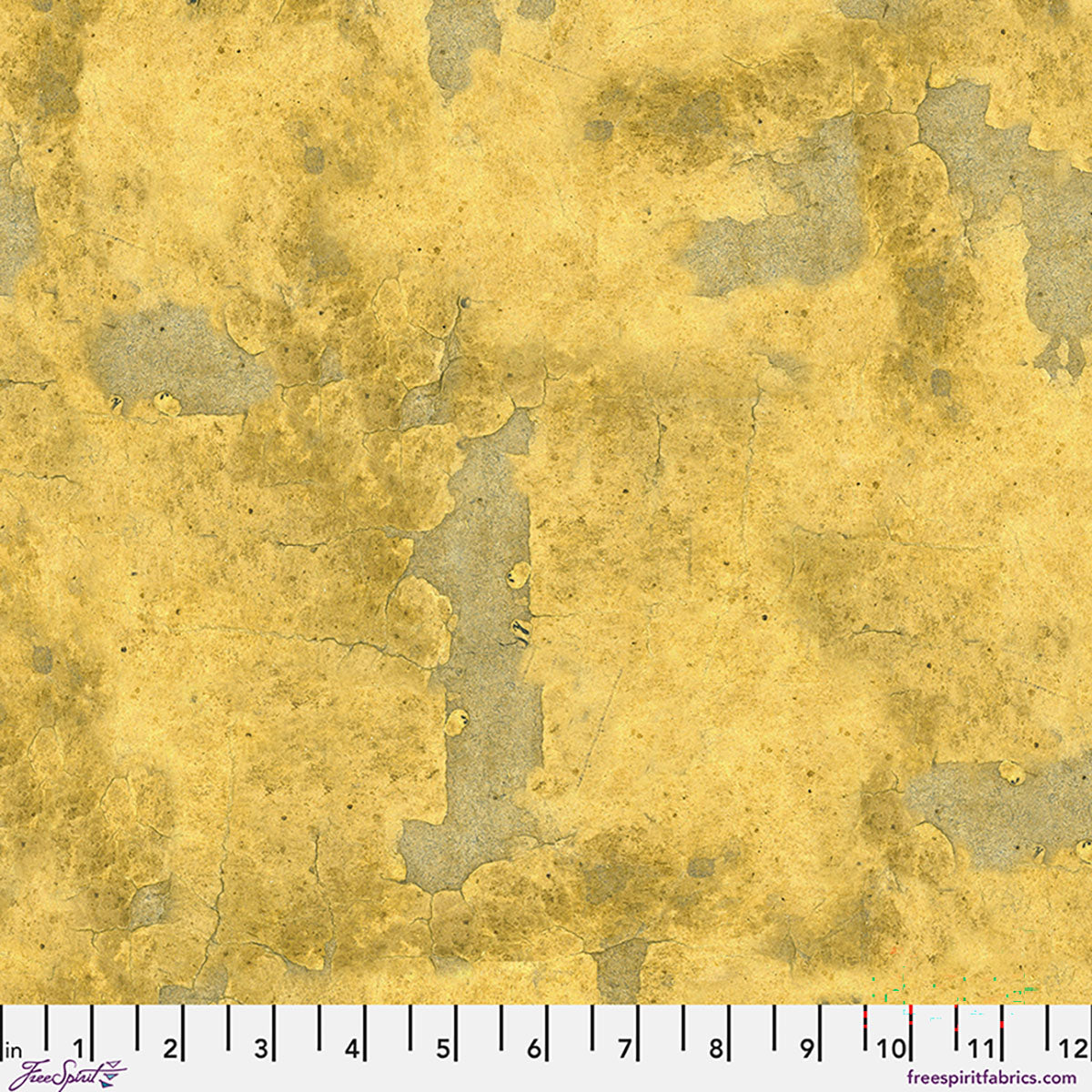 Yellow Vintage fabric in Yellow by Tim Holtz for FreeSpirit