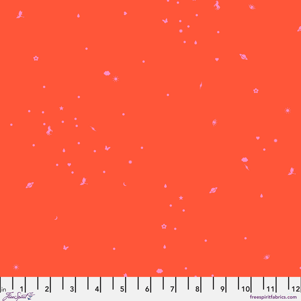 FreeSpirit Fabrics | Legendary | Charmed | Vermillion | PWTP289.VERMILLION | Tula Pink