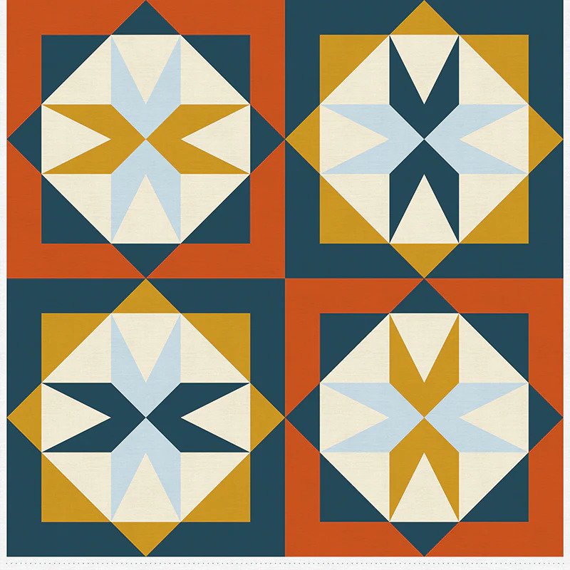 Paintbrush | Quilting Rockstar | Quilt Blocks | 44" Panel | Navy |Gold