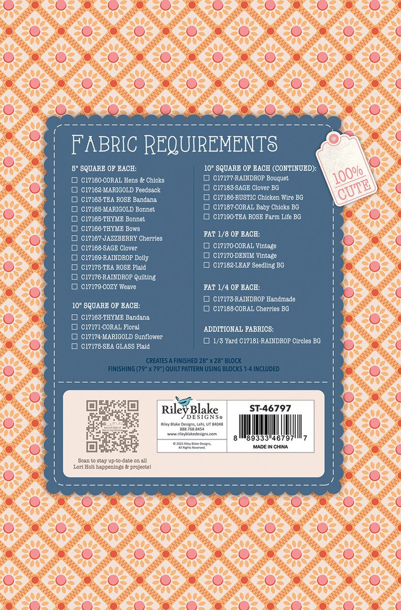 LORI HOLT FARMER'S DAUGHTER QUILT SEEDS™ PATTERN SPRING BARN