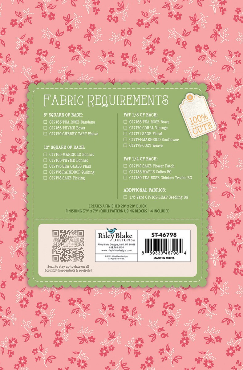 LORI HOLT FARMER'S DAUGHTER QUILT SEEDS™ PATTERN SUMMER BARN