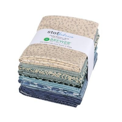 stoffabrics (10) fat quarter bundle-blue