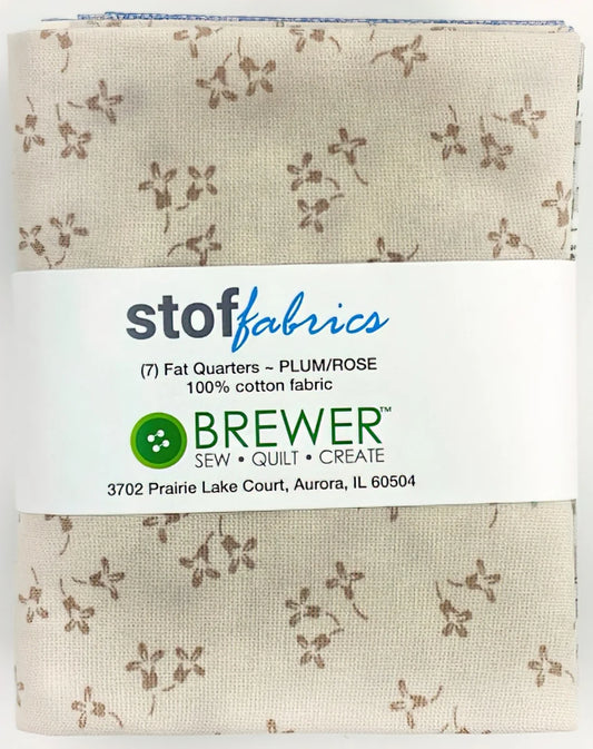 Stoffabrics (7) fat quarter bundle plum |rose