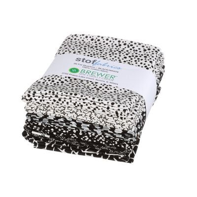 Stoffabrics (6) fat quarter bundle black & white