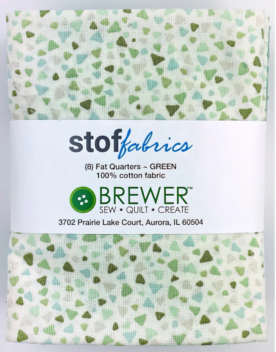 stoffabrics (8) fat quarter bundle-green