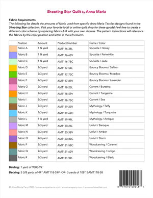 Anna Maria Textiles | Shooting Star | Pattern