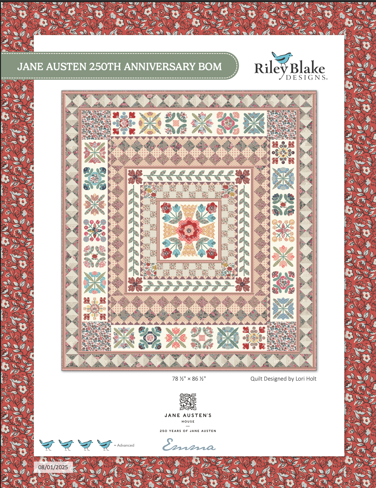 Free Pattern | Riley Blake | Jane Austen 250th Anniversary BOM