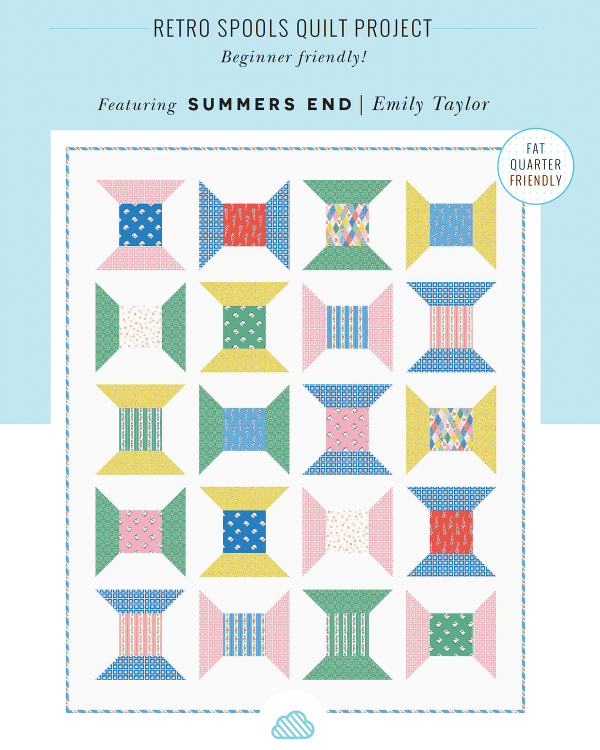 Free Pattern | Cloud 9 | Retro Spools Quilt | Quilt Pattern