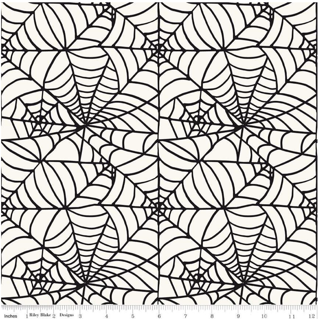 Riley Blake | Sophisticated Halloween Spiderweb | Cream | 108” Wide