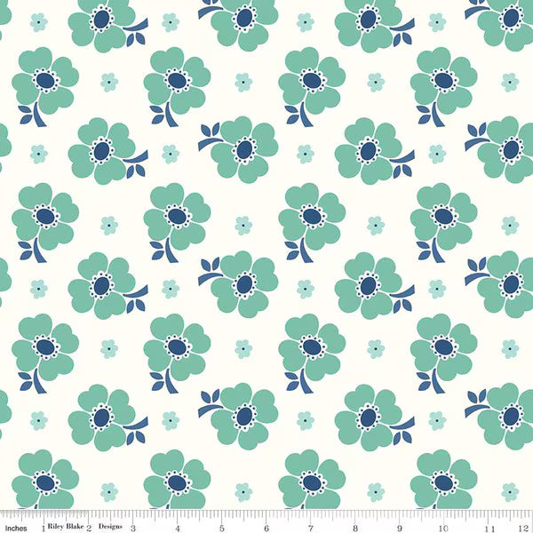 Riley Blake| Bee Vintage| Sea Glass | 3 Yard Cut X 108”