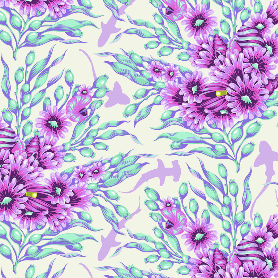 Free Spirit | Tula Pink | Floral Reef | Shadow Sharks | Ultraviolet