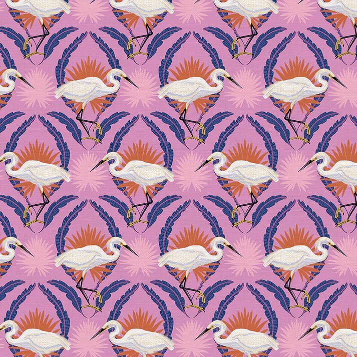 Paintbrush Studio | Everglade | Snowy Egret | Purple