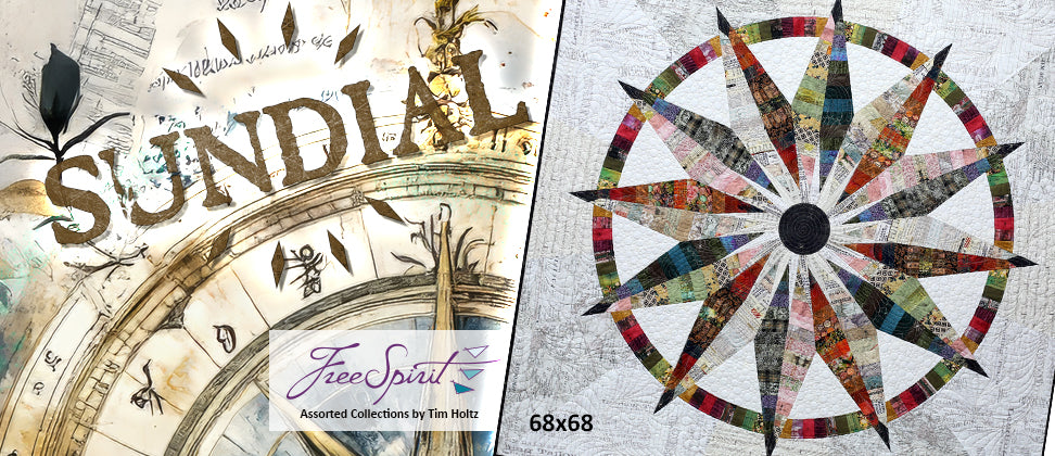 Quilt Kit | Sundial KIT | Featuring Tim Holtz Fabrics | Quiltworx | Foundation Paper Piecing