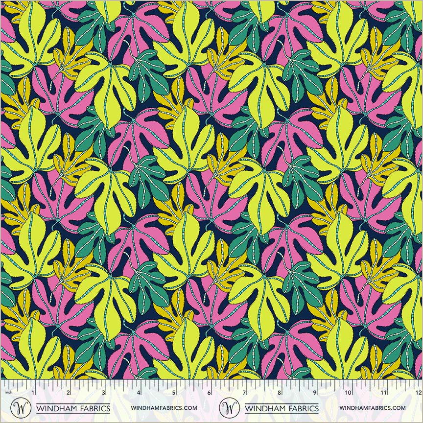 Windham Fabrics | Sally Kelly | Sunshine | Monsterra | Multi