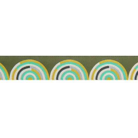 Gold and Mint on Green Hypnotizer ribbon- Tula Pink