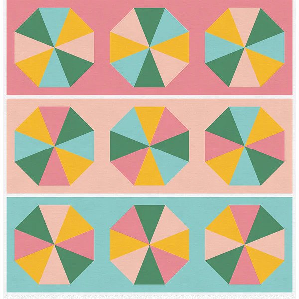 Paintbrush | Quilting Rockstar | Table Runner | 44" Panel | Aqua |Pink